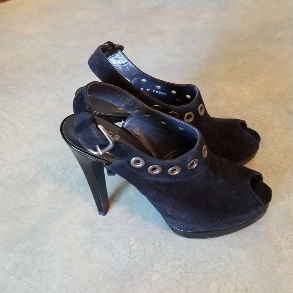 Stuart Weitzman Suede Platform Sandal Sz 6.5